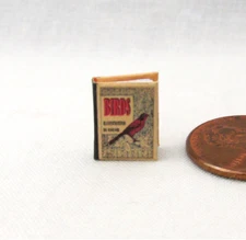 1:24 Scale BIRDS ILLUSTRATED Miniature Book Dollhouse Color Illustrated 1/2"