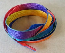 Graduated Rainbow Colours Pride Print Flat Shoe Trainer Laces 115cm UK Seller