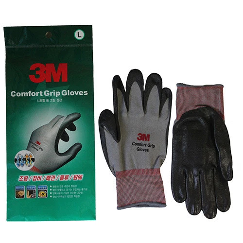 100 pairs] 3M Comfort Grip Gloves Nitrile Foam Coated Sports Work Gloves  Gray