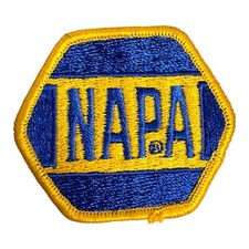 Vintage NAPA Auto Parts Logo Patch - Blue  Yellow Embroidered Emblem