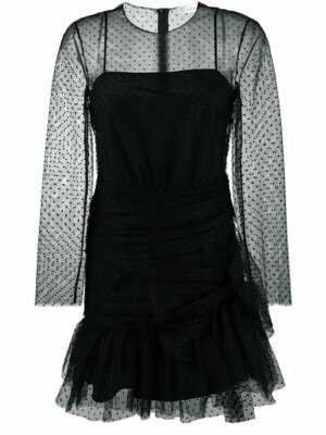 NWT Red Valentino Lace Tulle Sheer Dot Bow Dress Black-w/Slip 6U.S.  MSRP$826 | eBay