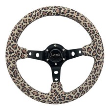 330mm Cheetah Suede Steering Wheel Fit 6 Hole Hub Like Vertex Nardi