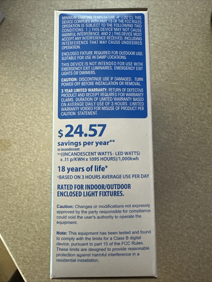 New - 4 A19 LED Light Bulbs 60W Equivalent Non-Dimmable Daylight - 800 Lumens - Image 2 of 3