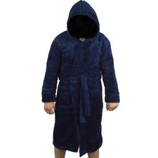 Fleece Bathrobe Adults Navy Dressing Gown Soft Changing Robe Ladies Gents Gift