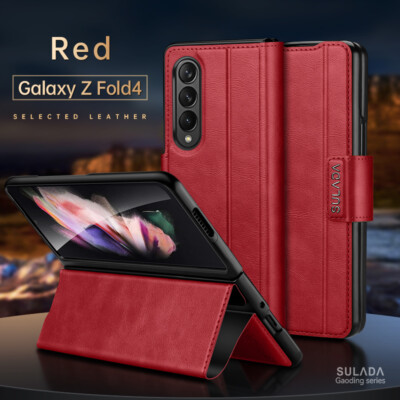 For Samsung Galaxy Z Fold 4, Luxury Retro Premium Flip Leather