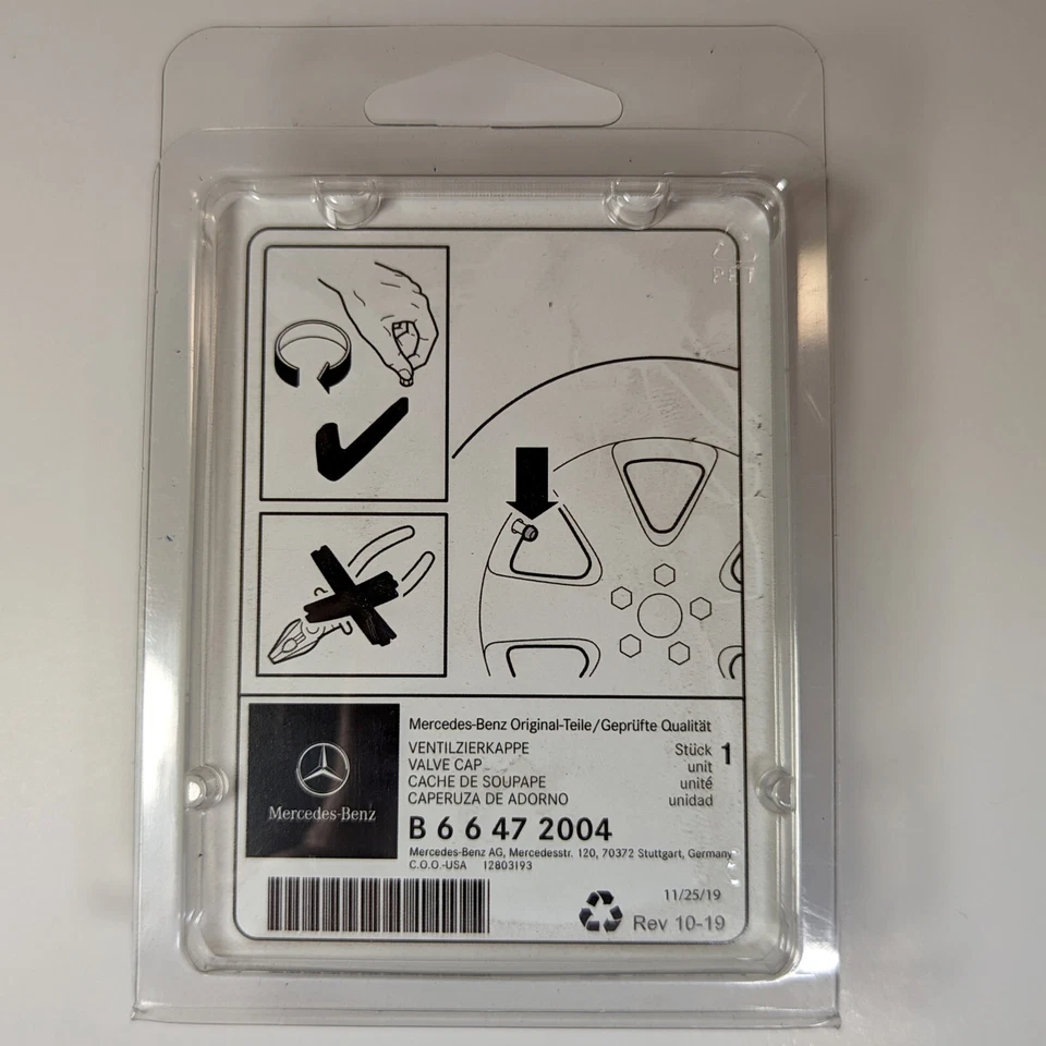 4x Genuine Mercedes Benz AMG Affalterbach Logo Black Tire Valve Stem Caps Wheel - Image 4 of 4