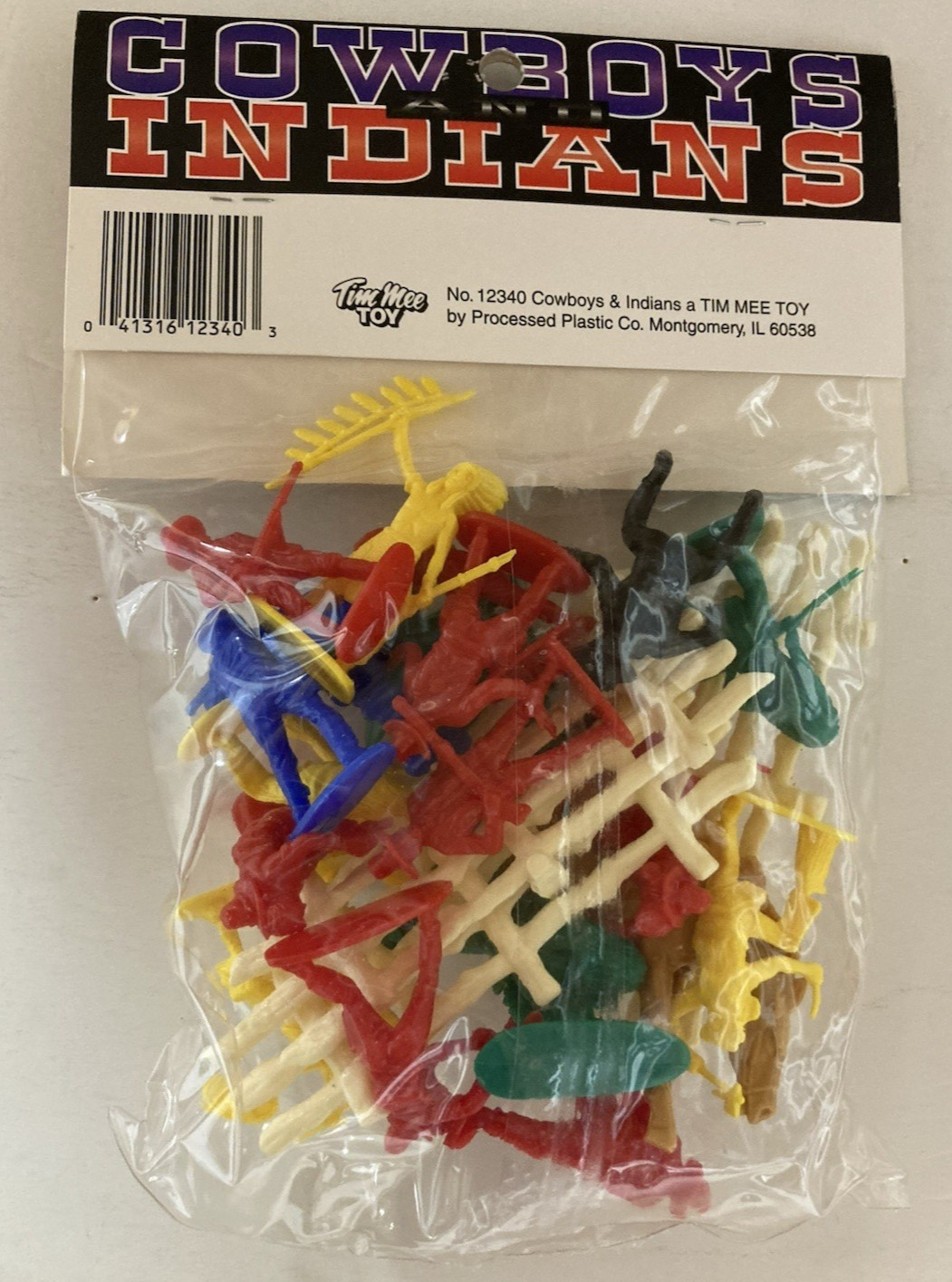 Vintage Tim Mee Processed Plastic Cowboys & Indians lot 1:32 Scale # 12340