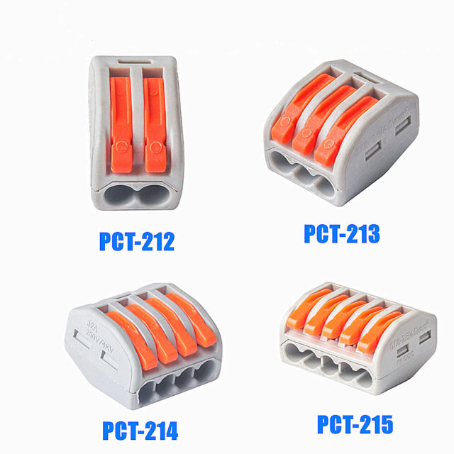Way Reusable Spring Lever Terminal Block Electric Cable Wire Connector 2//3//4//5//8