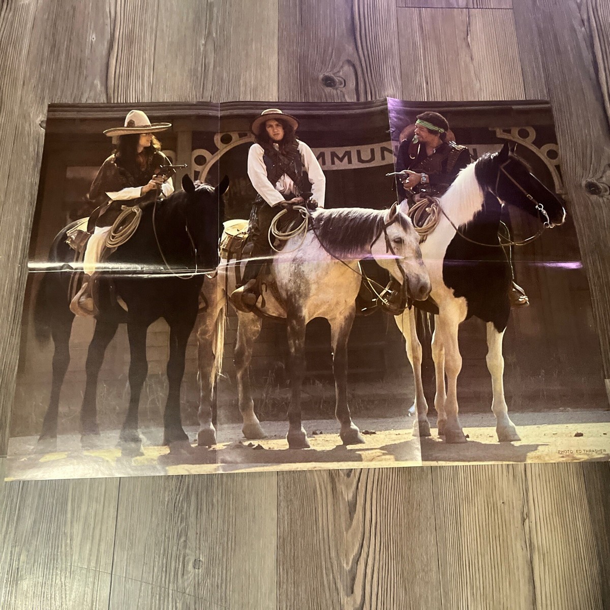 Original Vintage 1960s Jimi Hendrix Cowboy Poster Smash Hits Ed