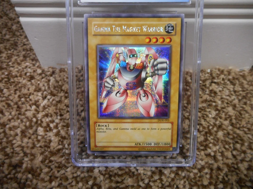 Yu-Gi-Oh Gamma the Magnet Warrior cgc 9 MINT 2003 Prismatic Secret Rare DOR-003  - Image 3 of 4