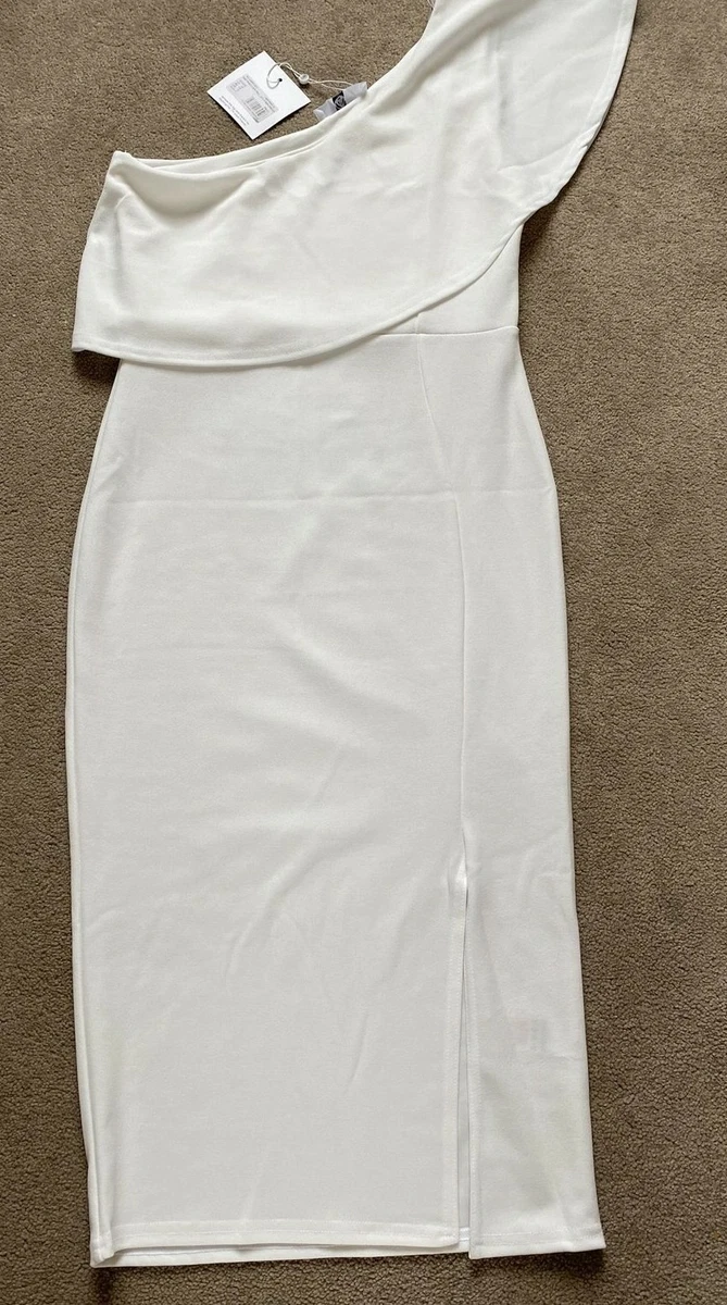 missguided white one shoulder dress MISSGUIDED Ruched Bust One Shoulder A Line Maxi Dress