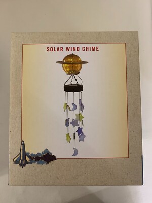 New Cracker Barrel - SOLAR WIND CHIME - Solar Lighted - Planet Stars Moon