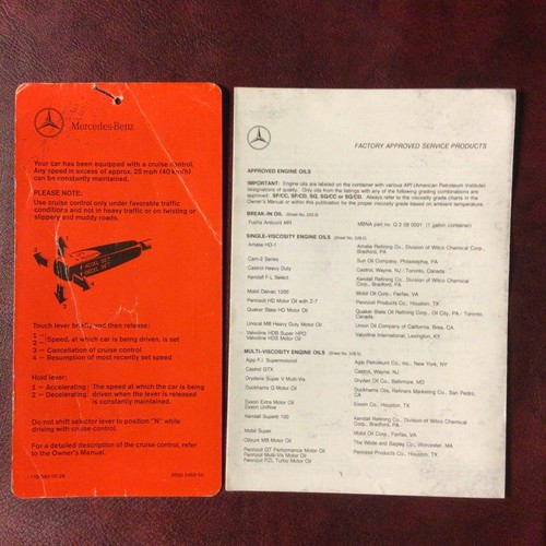 1991 91 MERCEDES 300 & 500 SL OWNERS MANUAL BOOKS GUIDE CASE ALL MODELS - Picture 8 of 11