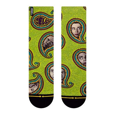 Devo Band 'Are You Experienced?' Large Crew Socks for Men and Women Green Fac...