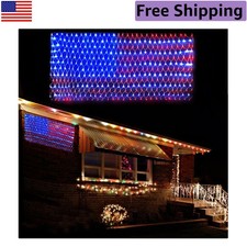 Multicolor 420 LED American Flag Net Lights - Perfect for 4th of July Decoration