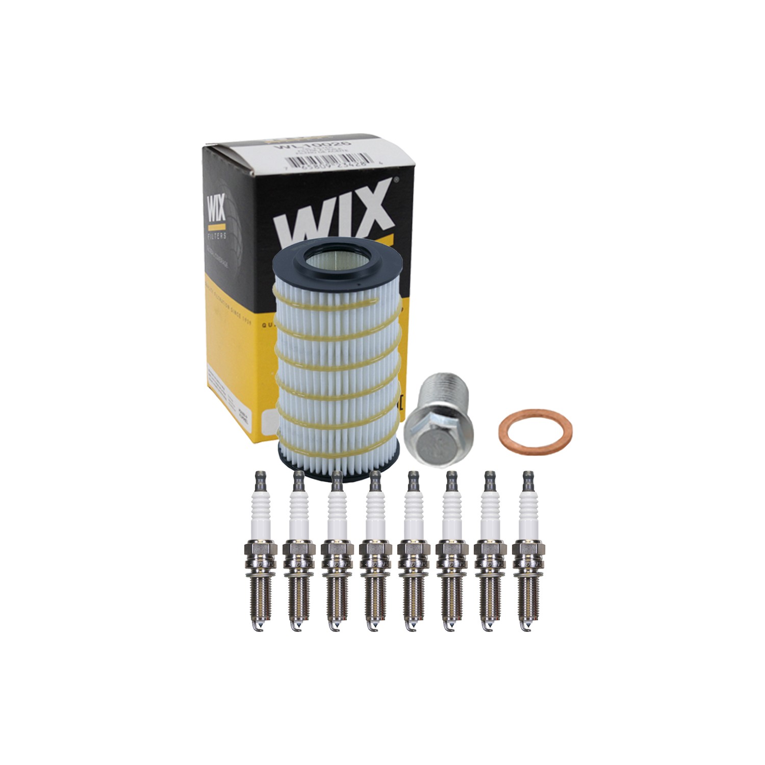 Wix Engine Oil Filter  Denso 8 Iridium LL Spark Plugs kit for W211 E550 5.5 V8
