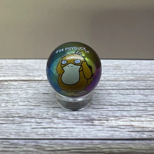 Pokemon Psyduck #54 Holo Collector Marble Toy Biz 2000 Vintage Glass