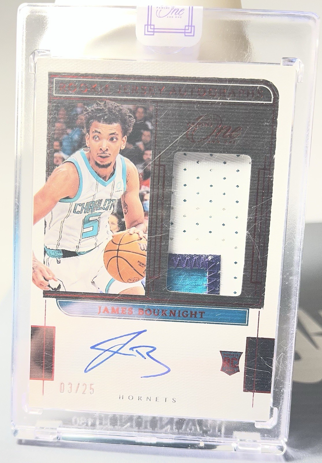 21-22 Panini One Rookie Jersey Auto James Bouknight #RJ-JBK Red /25 (AU, MEM, RC