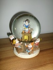 90' Grande Boule neige snow globe boîte musique Disney Blanche neige et 7 nains