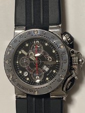 Aquanautic Chronograph Automatic Watch Working Unused Strap Stainless Case