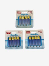 Vintage Playskool Yellow Baby Diaper Pins 4 Pack Lot Of 3 NEW
