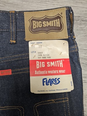 Vintage 70s Big Smith Flare Dark Blue Jeans 36x32 Western Vintage 70s Big Smith Flare Dark Blue Jeans 36x32 Western