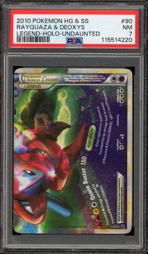 Pokemon Rayquaza & Deoxys Legend Bottom Undaunted Holo Rare #90 PSA 7