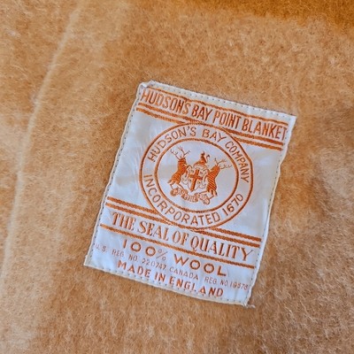 HUDSON'S BAY ウールブランケット Hudson Bay Tan Orange 4 Point Wool 72