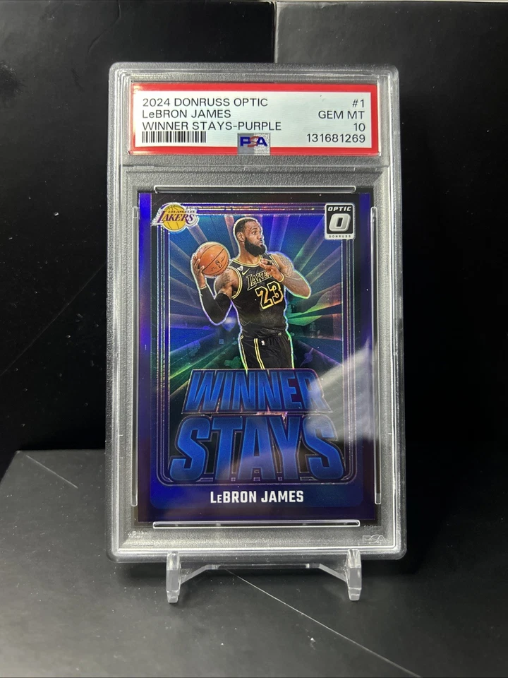 2024 PANINI DONRUSS OPTIC WINNER STAYS PURPLE #1 LEBRON JAMES PSA 10 GEM MINT - Image 2 of 3