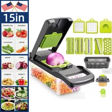 15-In-1 Vegetable Fruit Chopper Cutter Food Onion Veggie Dicer Slicer Kitchen