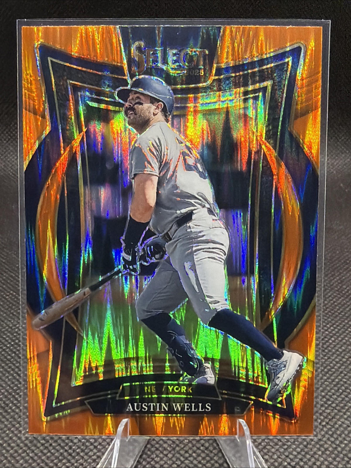 2025 Panini Select Austin Wells #45 Concourse Orange Prizm New York Yankees