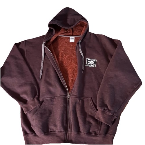 Whalebone OBX Full Zip Hoodie Jacket XL Mens Rust/Black Sweatshirt Skull Logo - Picture 3 of 11