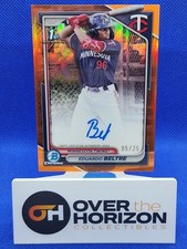 2024 Bowman Chrome Eduardo Beltre Auto True Orange Refractor 1st Prospect # /25
