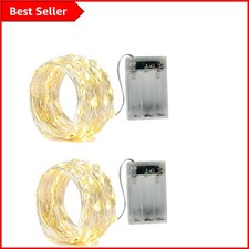 Batteriebetriebene 2m Silberdraht Lichterkette - 20 LEDs für Partys & Hochzeiten