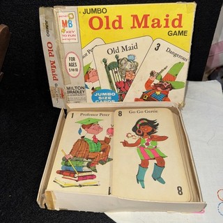1967 Jumbo Old Maid Card Game Milton Bradley Vintage Complete W/Box.