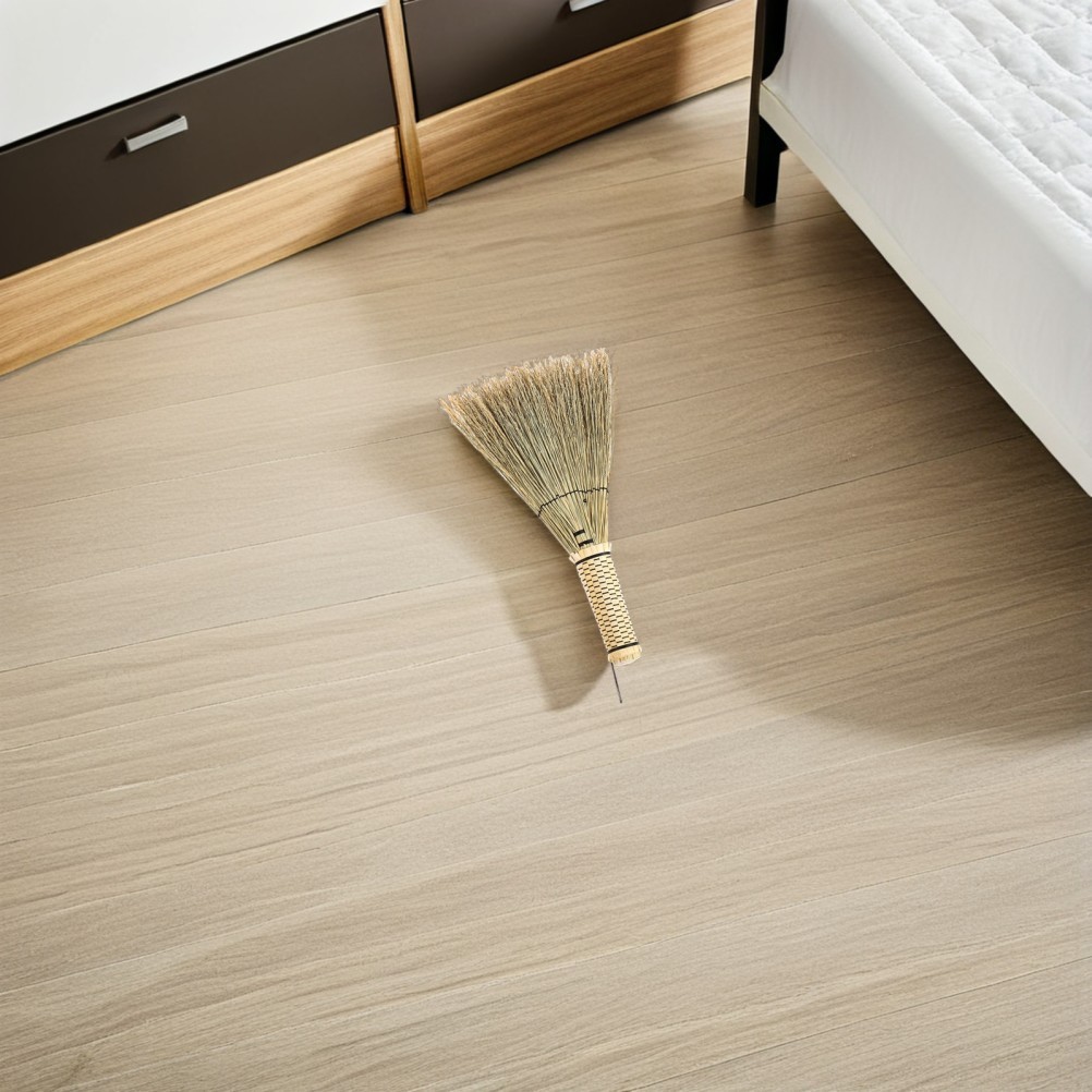 2 Pcs Broom and Dustpan Short Handled Kitchen Small Garden Straw