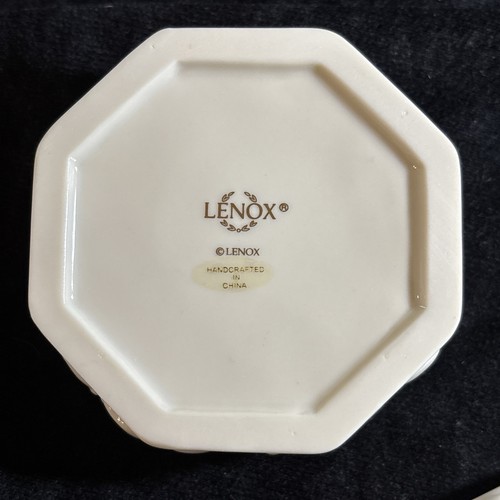 Lenox Frutti della Vita Portagioie Ottagonale con Coperchio Bordo Oro Ananas - Foto 4 di 5