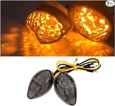 2PCS Flush Mount LED Turn Signal Motorcycle Blinkers, 12V High Brightness Smoked