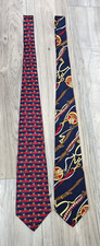 Qty 2 - Vtg Tommy Hilfiger Equestrian Horsebit Italian Silk USA Made Ties 58/59"