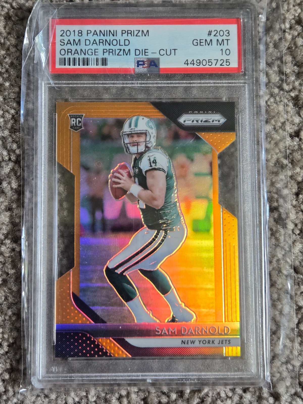 Sam Darnold Panini Prizm #203 Orange Prizm Die-Cut