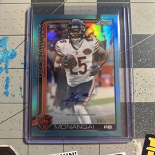 2025 Topps Chrome Football - Kyle Monangai #RA-KYM - Teal Auto /299 - Bears RC