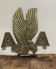 VTG American Airlines AA Eagle Bronze Sign Wall Door Plaque Jet Pilot Heavy!