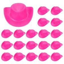 Mini Cowboy Hat, Plastic Rose Red Mini Cowboy Hats for Crafts 20 Pcs