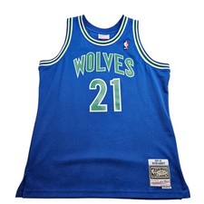 Mitchell  Ness Jersey Men Large Blue Kevin Garnett 1995-96 Timberwolves GS18182