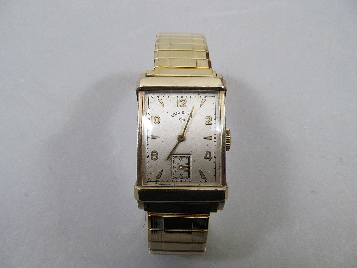 Vintage Lord Elgin 4615 Rectangular Men\'s Mechanical Wristwatch 626 USA 14k GF Lord Elgin 626 Wrist Watch 21 Jewel 14K GF – Buy – Collect  main image 2