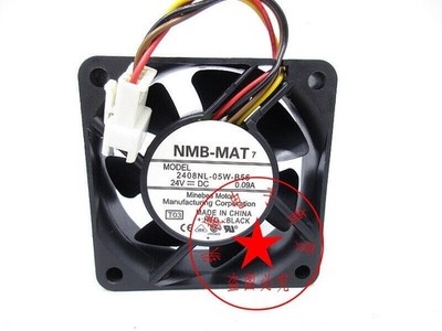 NMB-MAT 2408NL-05W-B56 6020  24V 0.09A 4-wire inverter cooling fan #yi