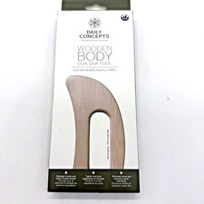 Daily Concepts Wooden Body Gua Sha Tool Beechwood Massage Vegan New Box Care