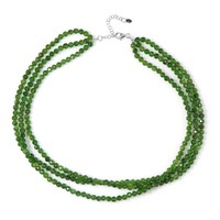 Cavill Diopsid Halskette 925 Silber GrüN Mehrlagig 2,12Ct Damen Schmuck