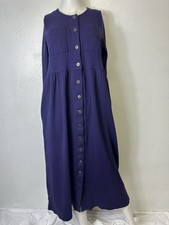 Vintage All That Jazz Purple Dress Button Long Sleeve M Made in USA