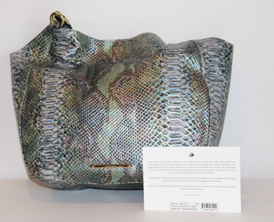 Brahmin Marianna Moonstone Seville Handbag Iridescent Alligator Skin Large Purse